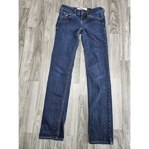 (3/$35) Hollister Jean Womens 0 Short Stretch Bootcut Mid Rise Denim Embroidered